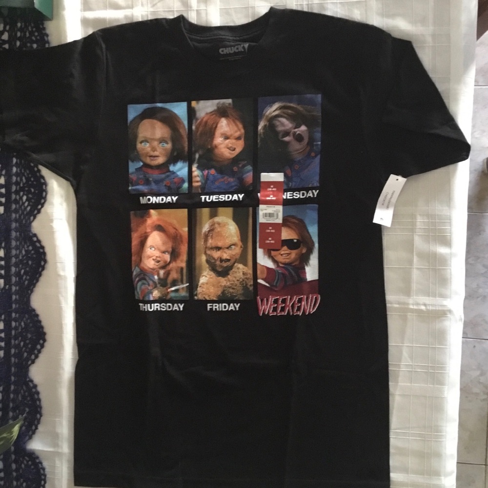 Chucky Graphic Tee - Black - Licensed Movie Print